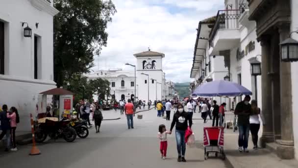 Popayan Colombia January Torre Del Reloj Caldas Park White City — Stock Video