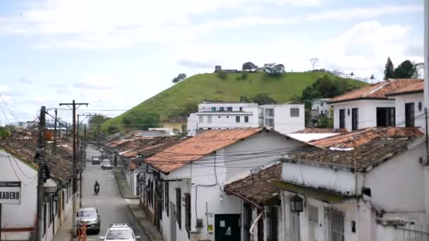 波帕扬的街道哥伦比亚波帕扬的一个白色城市 4K镜头 — 图库视频影像