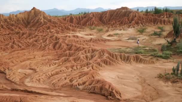 Пустеля Татакоа Колумбії Південна Америка Арід Червоний Глиняний Каньйон — стокове відео