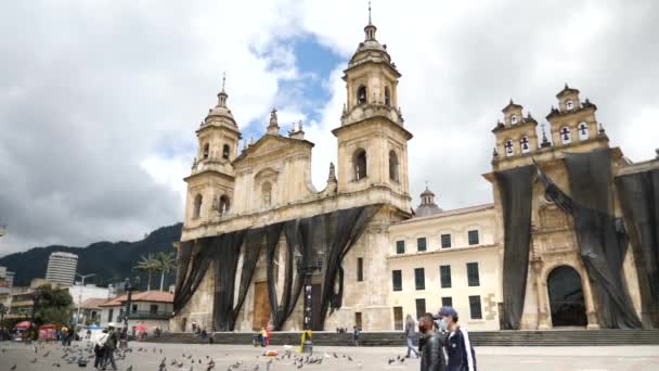 Bogota Colombia Januari Catedral Primada Colombia Plaza Bolivar Bilder — Stockvideo