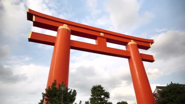 Kyoto Giappone Febbraio Tipico Festival Giapponese Strade Kyoto Con Cancello — Video Stock