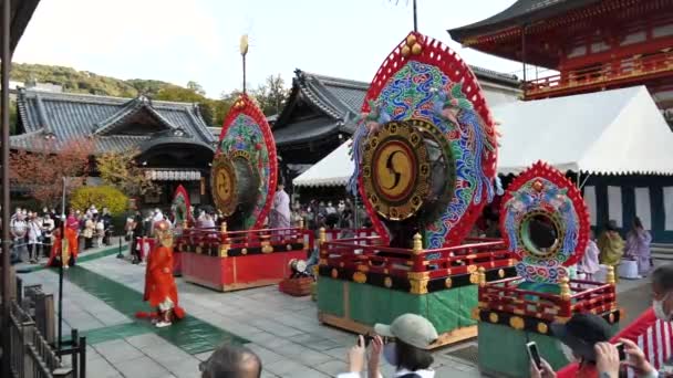 Kyoto Japão Fevereiro Dedicação Bugaku Santuário Yasaka Kyoto Conjunto Japonês — Vídeo de Stock