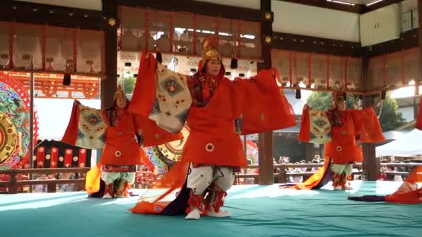 Κιότο Ιαπωνία Φεβρουαρίου Αφιέρωση Του Bugaku Στο Ιερό Yasaka Κιότο — Αρχείο Βίντεο