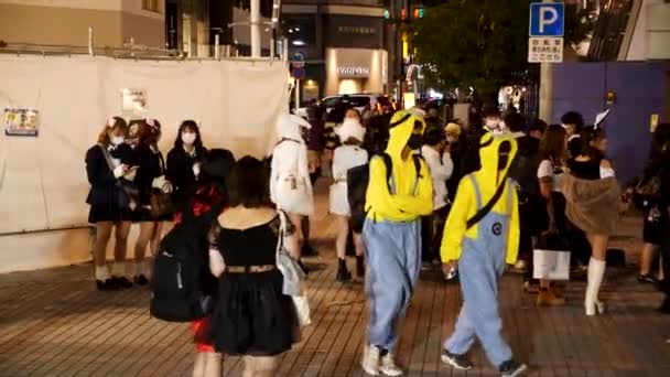 Hirosima Japán Február Halloween Hiroshima Utcáin Éjszaka Kiváló Minőségű Felvételek — Stock videók
