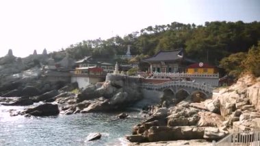 Güney Kore, Busan yakınlarındaki Haedong Yonggungsa Tapınağı manzarası. Yüksek kalite 4k görüntü