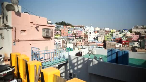 Kleurrijke Gebouwen Gamcheon Village Busan Zuid Korea Hoge Kwaliteit Beeldmateriaal — Stockvideo