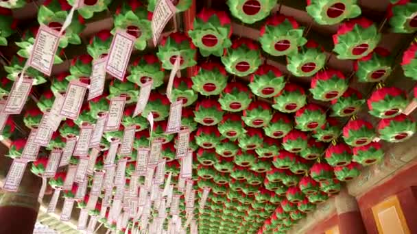 Празднование Дня Рождения Будд Храме Булгукса Кёнджу Южная Корея Цветные — стоковое видео