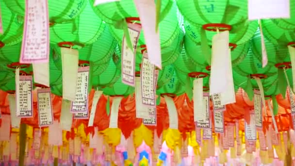 Празднование Дня Рождения Будд Храме Булгукса Кёнджу Южная Корея Цветные — стоковое видео