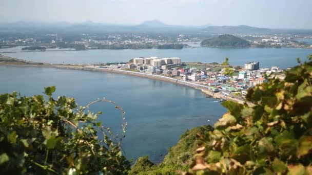 Vista Seongsan Ilchulbong Jeju Island República Coreia Imagens Alta Qualidade — Vídeo de Stock