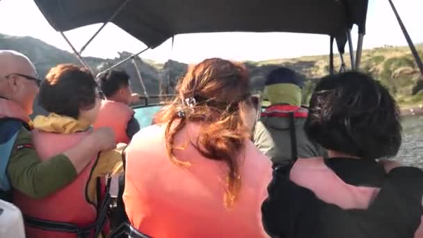 Jeju Island Sydkorea April Speed Bådtur Rundt Seongsan Ilchulbong Jeju – Stock-video