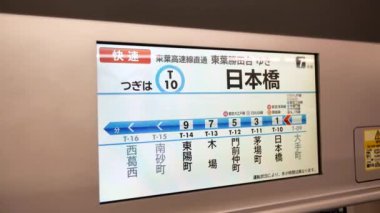 Tokyo, Japonya 'daki metro haritası. Yüksek kalite 4k görüntü
