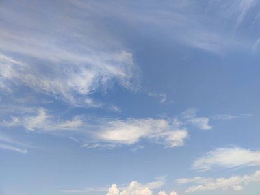 Expansive Blue Sky with Whispy Clouds, Symbolizing Freedom and Limitless Possibilities, Captured on a Clear Day clipart