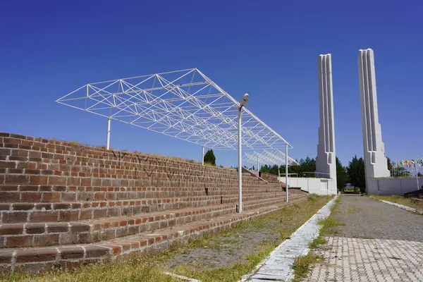 stock image Malazgirt, Mus, Turkey, July 30, 2024, Gateway to Anatolia: The Monument of Malazgirt, Symbolizing the Historic Entry of Turks into a New Era.