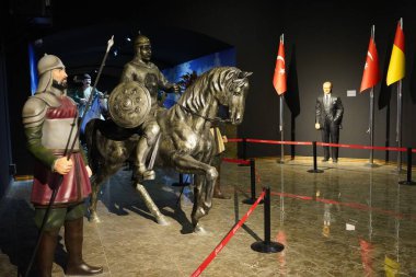 Manzikert, Turkey, July, 30, 2024, Journey Through Turkish History: From Central Asia to Modern Times, Exploring Symbols, Artifacts, and Key Moments at Mu Malazgirt Turkish History Museum. clipart