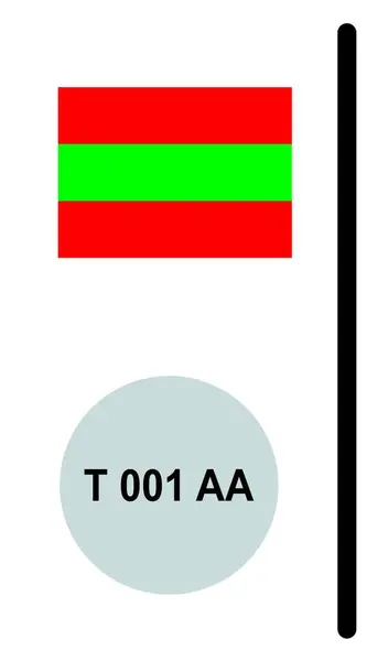 stock vector Transnistria Euroband with National Symbol: Blue Background Representing European Union and Transnistria Identity for Vehicle Registration.