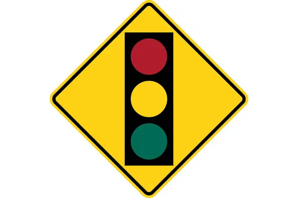 stock vector Traffic lights ahead. Advance Traffic Control Signs: Stop, Yield, Traffic Lights Ahead, Speed Limits, Draw Bridge, Ramp Meter, and Traffic Using Shoulder. Road signs in the United States.