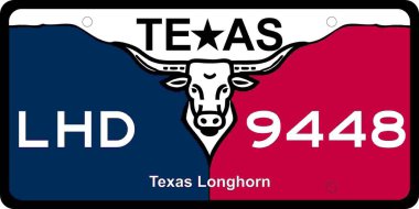 Texas Plaka Tasarımı Texas Star ve Iconic Texas Longhorn Hediyelik Eşsiz Teksas Gururlu Otomobil Plakaları, Posterler ve Daha fazlası için