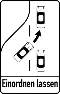 Lanes merge, Informational signs, Road signs in Austria (German: Straenverkehrsordnung) clipart