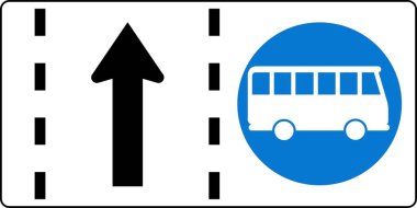 Lane reserved for city buses, Informational signs, Road signs in Austria (German: Straenverkehrsordnung) clipart