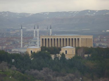 The juxtaposition of Antkabir and Kocatepe Mosque represents the harmony between secularism and faith in Turkey, a testament to Atatrks vision for a modern yet culturally rich nation. clipart