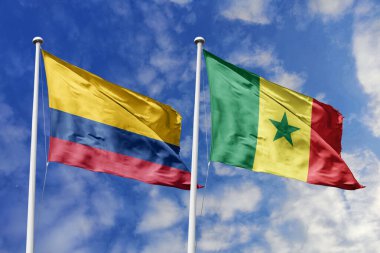 Kolombiya ve Senegal 'in bayraklarını dalgalandırmak, uluslararası ilişkileri ve dostluğu sembolize ediyor..