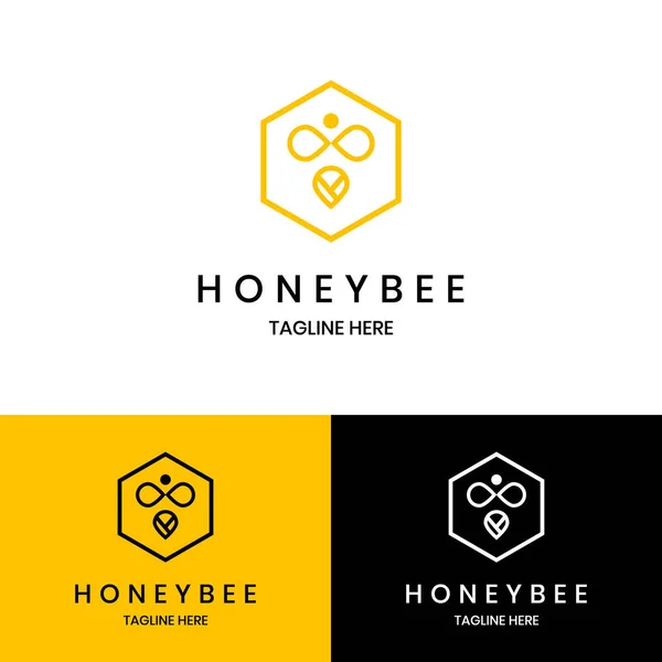 Πρότυπο Σχεδίασης Λογότυπου Μελιού Λογότυπο Και Σύμβολο Μελισσών — Διανυσματικό Αρχείο
