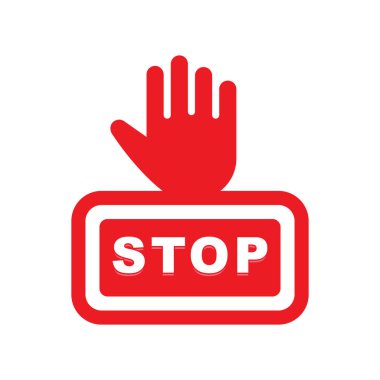 Simge Tasarım Şablonunu Durdur. Modern Durak Simgesi, İşaretler, Sembol.