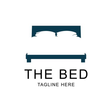 Yastıklı Yatak Logosu Tasarım Şablonu.