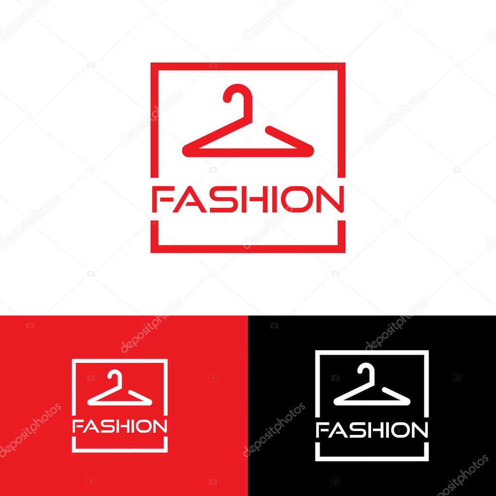 Fashion Logo Design Template With Hanger.