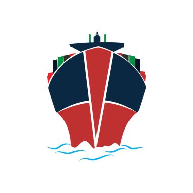 Kargo gemisi Logo Tasarım Şablonu.