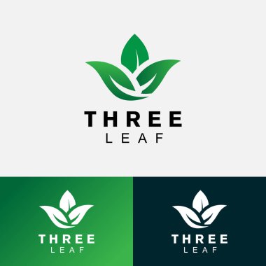 Üç Yaprak Logo Tasarım Şablonu. Eko Logo Tasarımı.