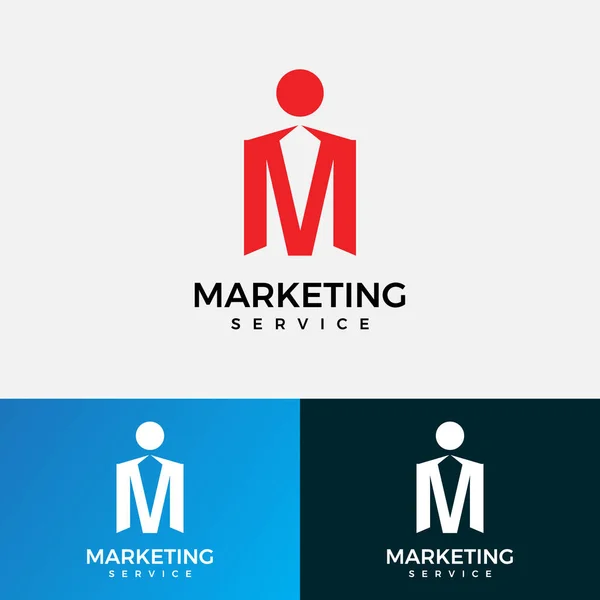 Wstępny Szablon Projektu Logo Urzędnikiem Marketingu Logo Usługi Marketingowej — Wektor stockowy