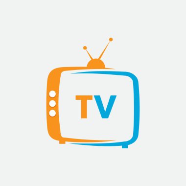 Renkli Televizyon Logo Tasarımı Şablonu.