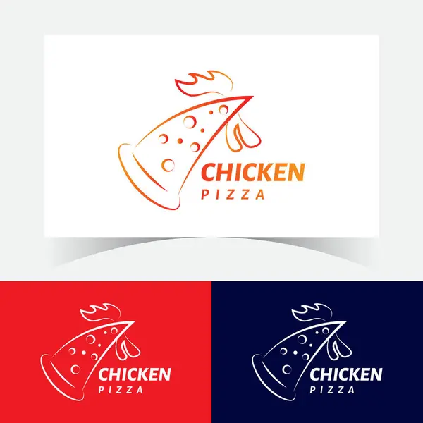 Tavuk Pizza Logosu Tasarım Şablonu.