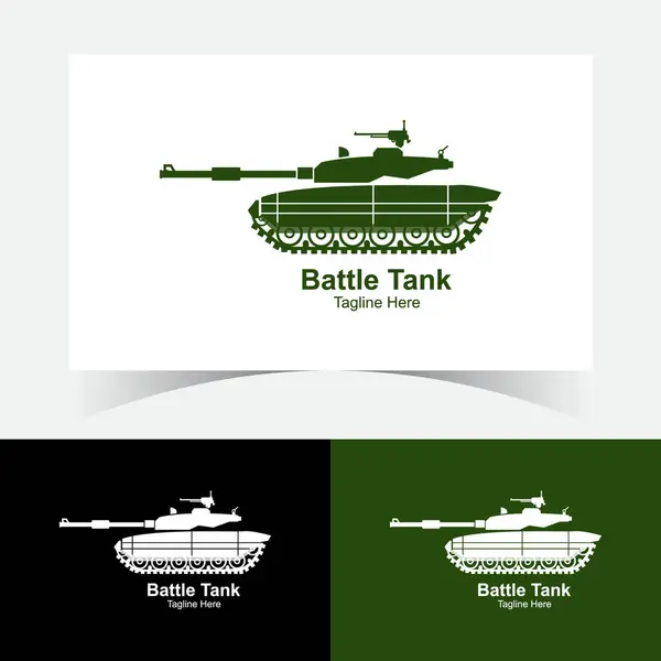 Plantilla Diseño Logotipo Tanque Militar Batalla — Vector de stock