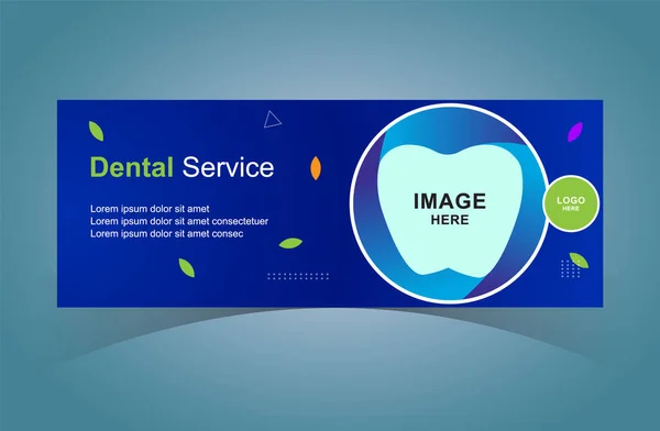 Modello Progettazione Banner Web Servizi Dentali Copertura Marketing Digitale Dei — Vettoriale Stock