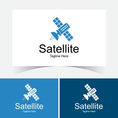 Uydu Teknolojisi Logo Tasarım Şablonu. İletişim Teknolojisi Logosu.