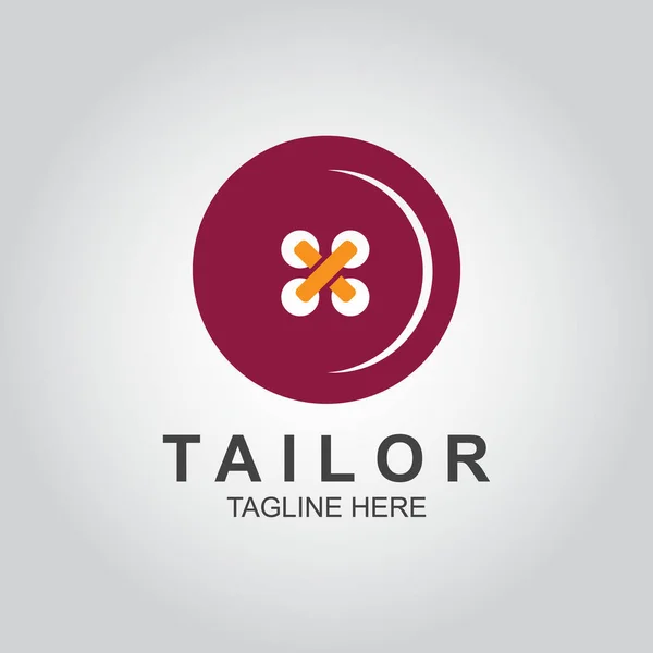 Tailor Logo Design Template Clothes Button — Stock Vector