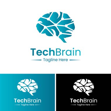Teknik Beyin Logosu Tasarım Şablonu.