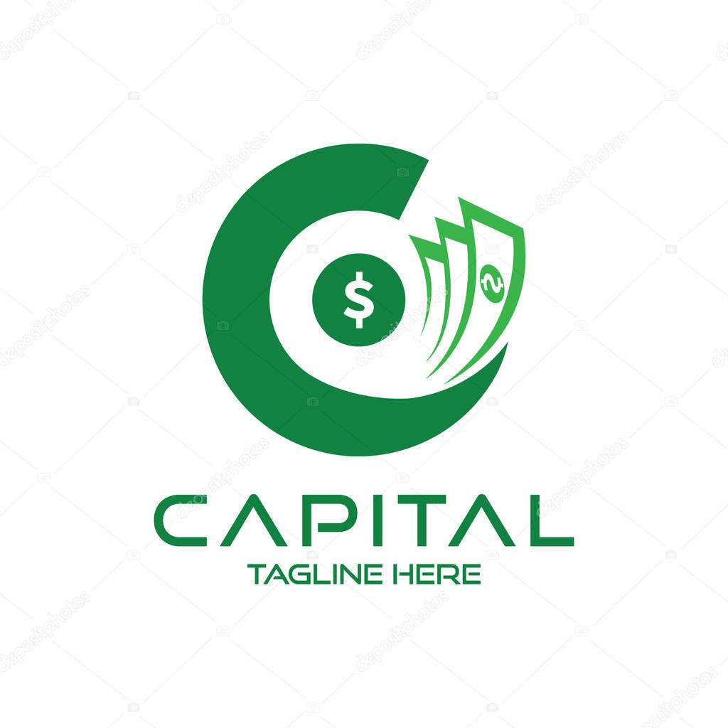 Capital Logo Design Template. Fundraising Financial And Accounting. Business Capital Logo.
