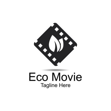 Eko Film Logosu Tasarım Şablonu. Doğal Film Logosu. Film ve yaprak logosu kombinasyonu. Sinema ve eko sembolü veya simgesi. Benzersiz film ve organik logot tasarım şablonu.