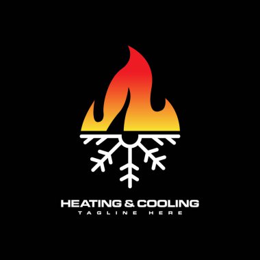 HVAC Logo Tasarım Şablonu. Isıtma ve Soğutma Logosu.