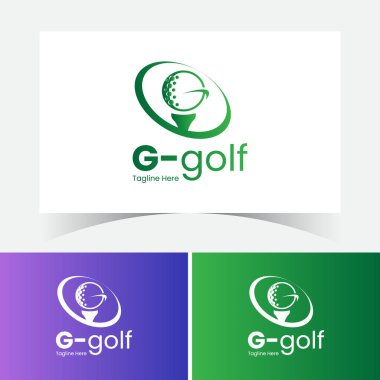 G Golf Logosu Tasarım Şablonu. Baş harf G logosu.