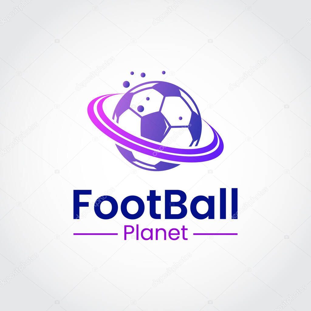 Football Planet Logo Design Template.