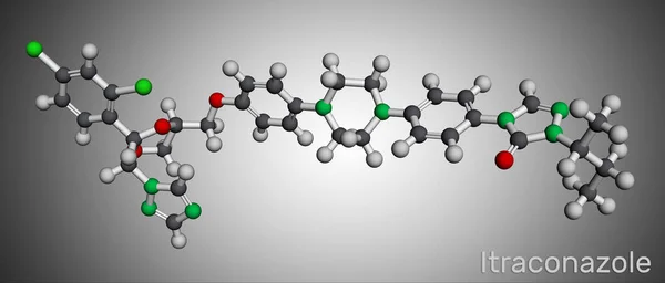 Молекула Итраконазола Триазол Противогрибковый Препарат Используемый Лечения Различных Грибковых Инфекций — стоковое фото