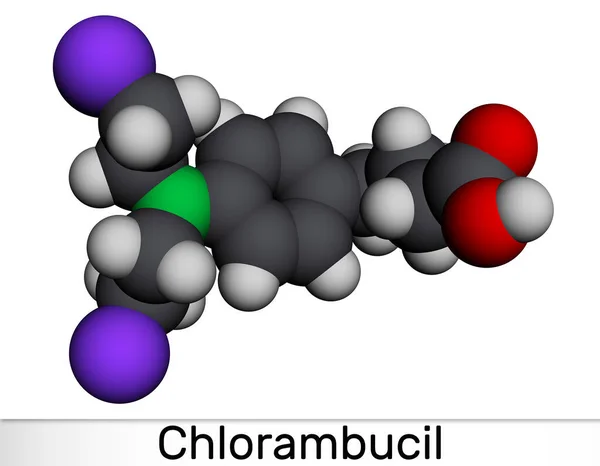 Molecola Clorambucile Agente Chemioterapico Usato Nel Trattamento Della Leucemia Linfocitica — Foto Stock