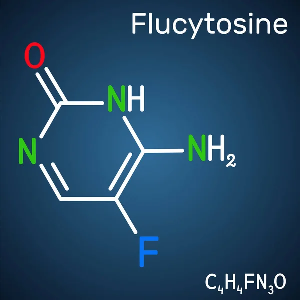 Flucytosine Fluorocytosine Molecule Fármaco Antifúngico Utilizado Para Tratar Infecciones Graves — Vector de stock