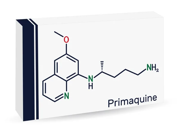 Molécula Primaquina Aminoquinolina Utilizada Para Terapia Malaria Fórmula Química Esquelética — Vector de stock