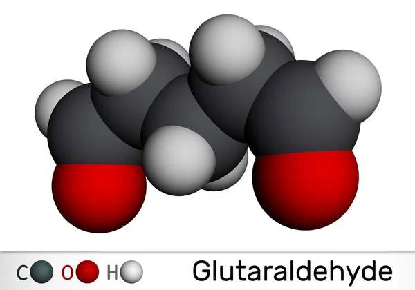 Glutaraldehído Molécula Glutaral Utiliza Para Industria Laboratorio Agrícola Desinfección Dispositivos — Foto de Stock