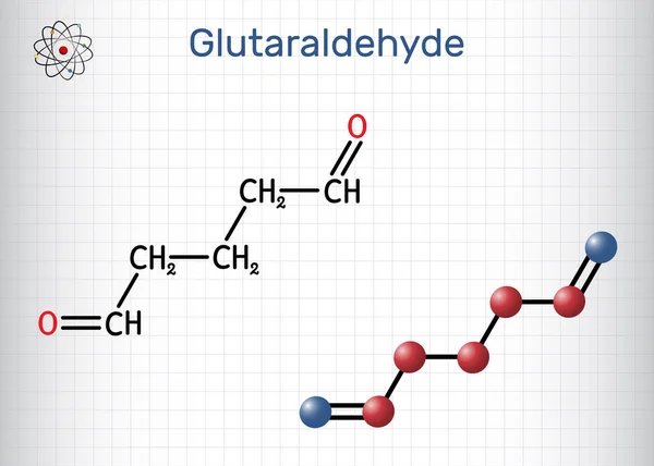 Glutaraldehído Molécula Glutaral Utiliza Para Industria Laboratorio Agrícola Desinfección Dispositivos — Vector de stock
